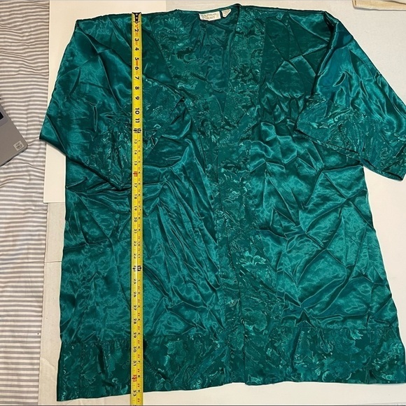 Vintage Gold Label Victoria’s Secret Emerald Green Dressing Gown Robe **NO BELT* - Picture 2 of 6